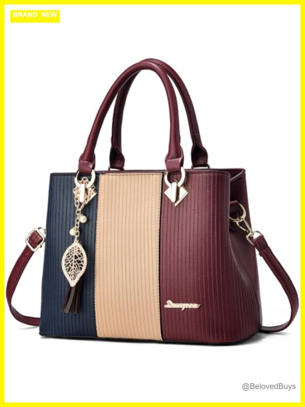 PU Leather Satchel Handbag Tote Top Handle Shoulder Bag
